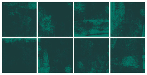 Green Rolled Ink Textures. Set of 8 high quality vector textures taken from high resolution scans