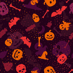 Seamless bright halloween pattern
