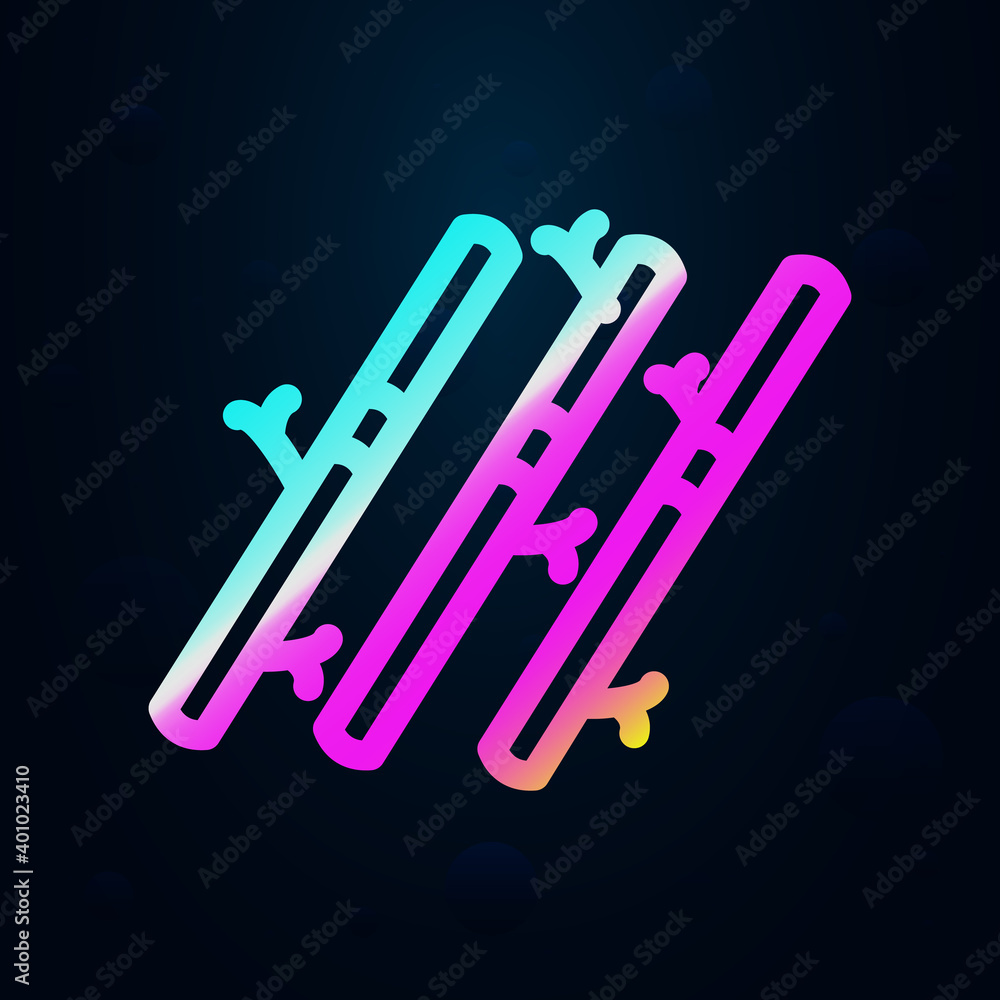 Poster bamboo nolan icon. simple thin line, outline vector of raw matterial icons for ui and ux, website or