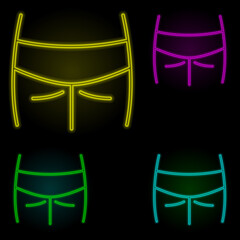 hemorrhoids, disease, medical neon color set icon. Simple thin line, outline vector of disease icons for ui and ux, website or mobile application