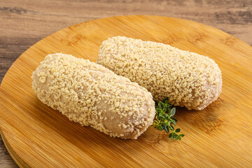 Raw chicken cutlet for roast