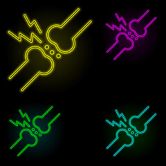 cartilage, disease, medical neon color set icon. Simple thin line, outline vector of disease icons for ui and ux, website or mobile application