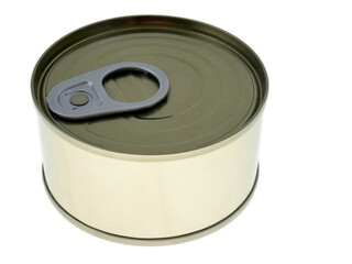 Still life of canned food in different types of cans