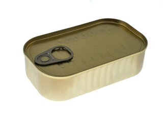 Still life of canned food in different types of cans