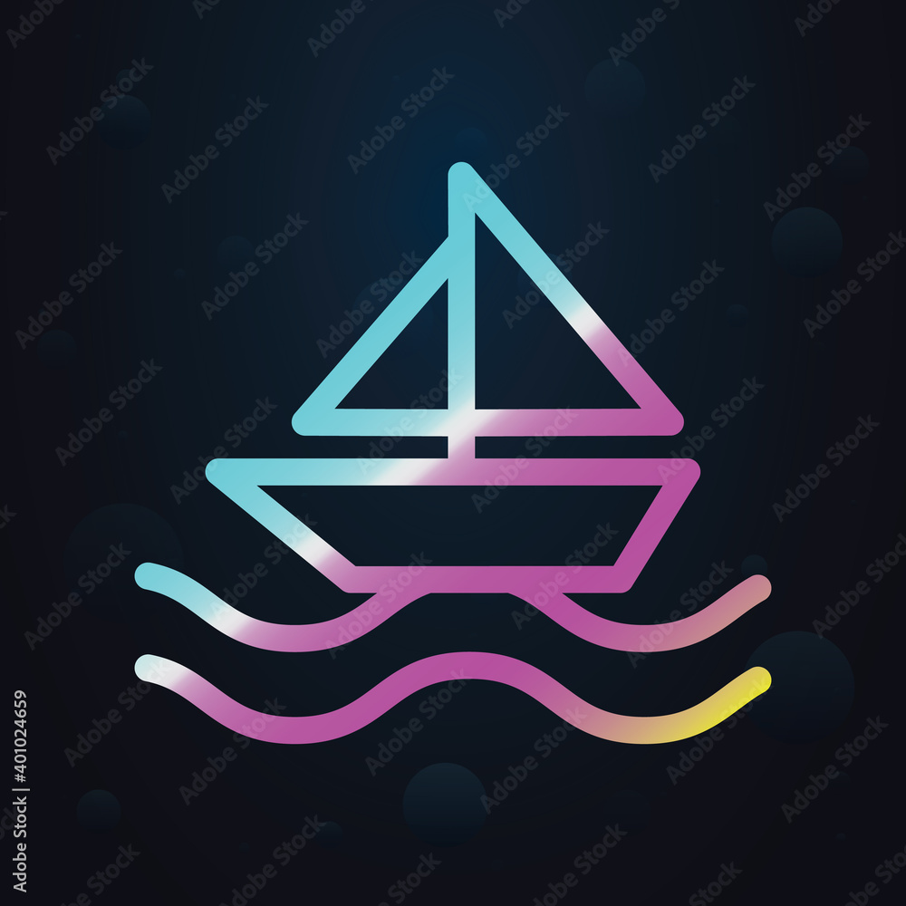Poster sailboat nolan icon. simple thin line, outline vector of seaside icons for ui and ux, website or mob