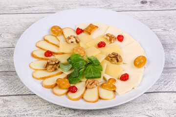 Cheese plate with nuts