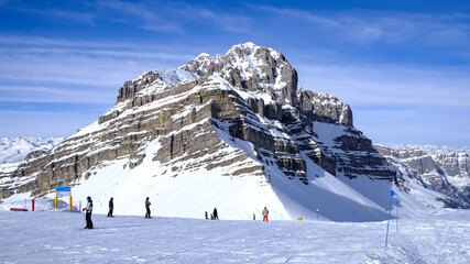 Madonna di Campiglio - February 2019: the view of the Grostè (Brenta's Dolomiti)