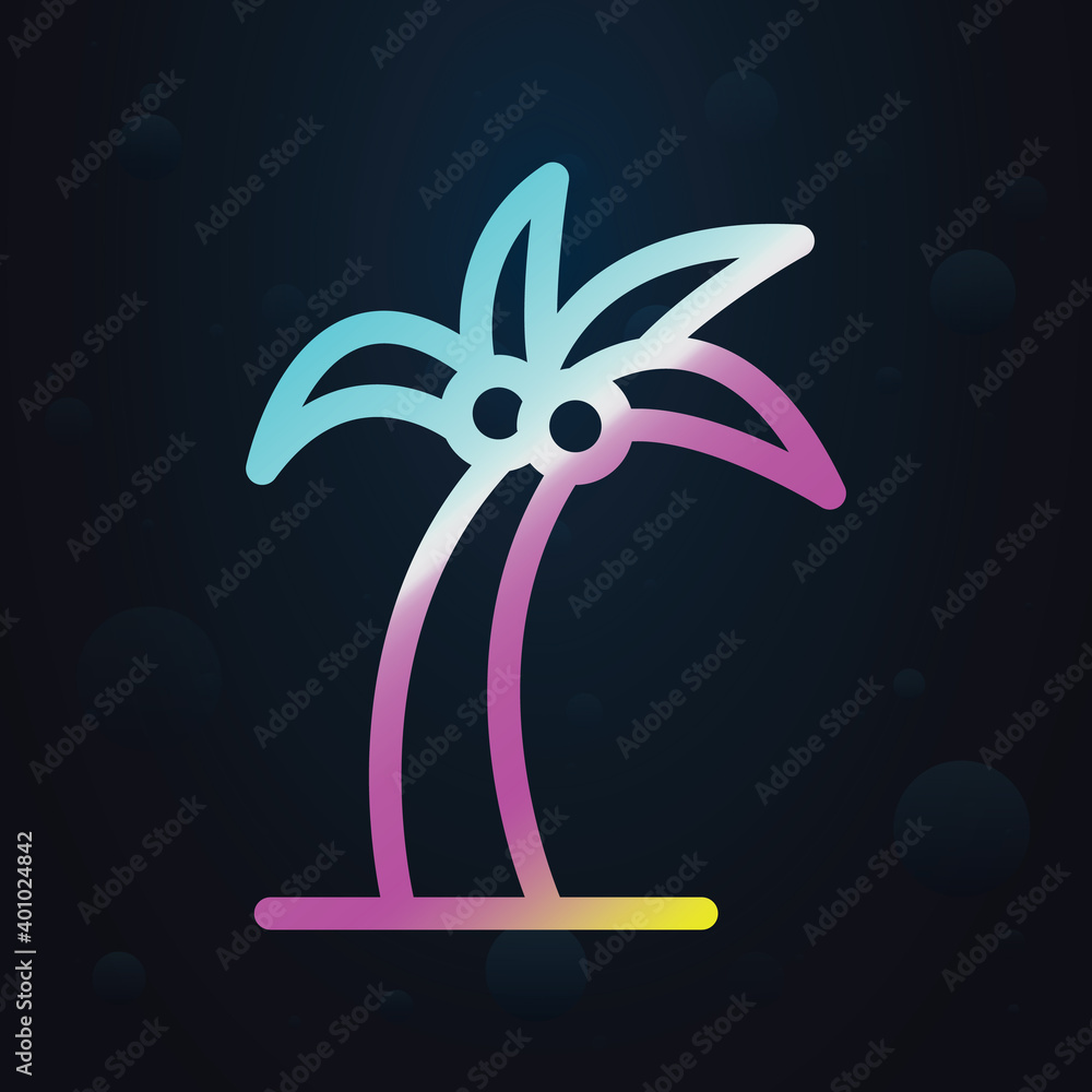 Poster palm tree nolan icon. simple thin line, outline vector of seaside icons for ui and ux, website or mo