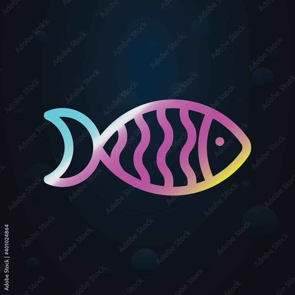 Poster fish nolan icon. simple thin line, outline vector of seaside icons for ui and ux, website or mobile 