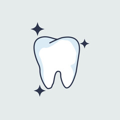 Vector tooth icon or logo for dentistry.