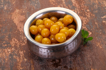 Yellow ripe cherry dessert