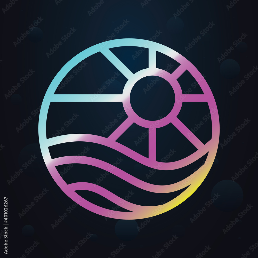 Poster sunny nolan icon. simple thin line, outline vector of seaside icons for ui and ux, website or mobile