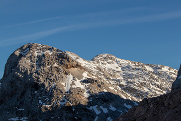 High mountains in Julian alps, winter	