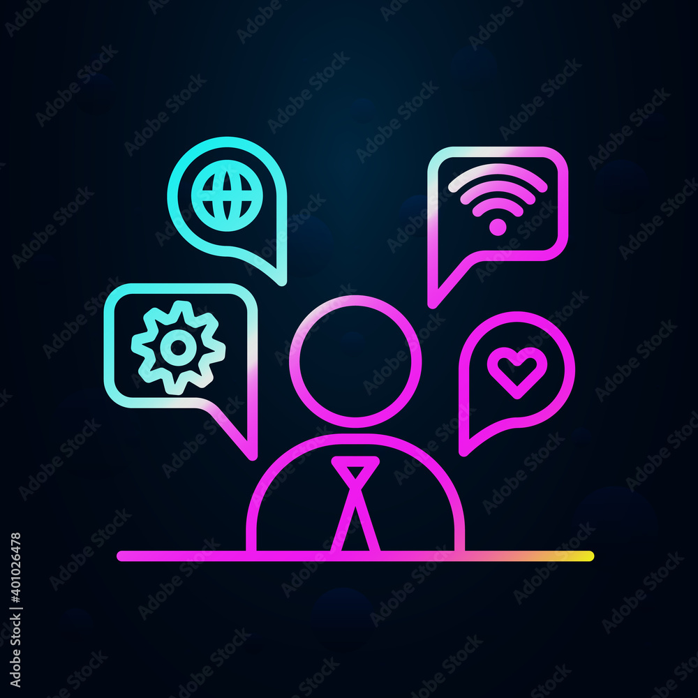 Poster application, communication, skills nolan icon. simple thin line, outline vector of social addict ico