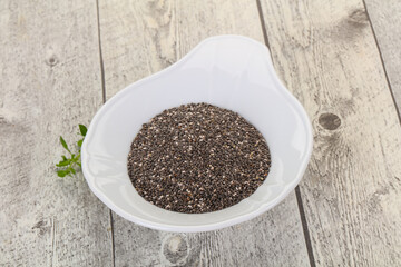 Dietary Chia seeds in the bowl