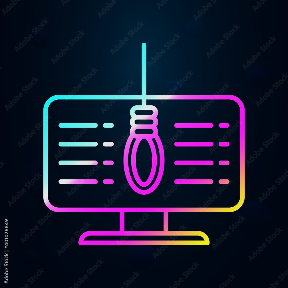 Poster computer, cyber, robbery nolan icon. simple thin line, outline vector of social addict icons for ui 