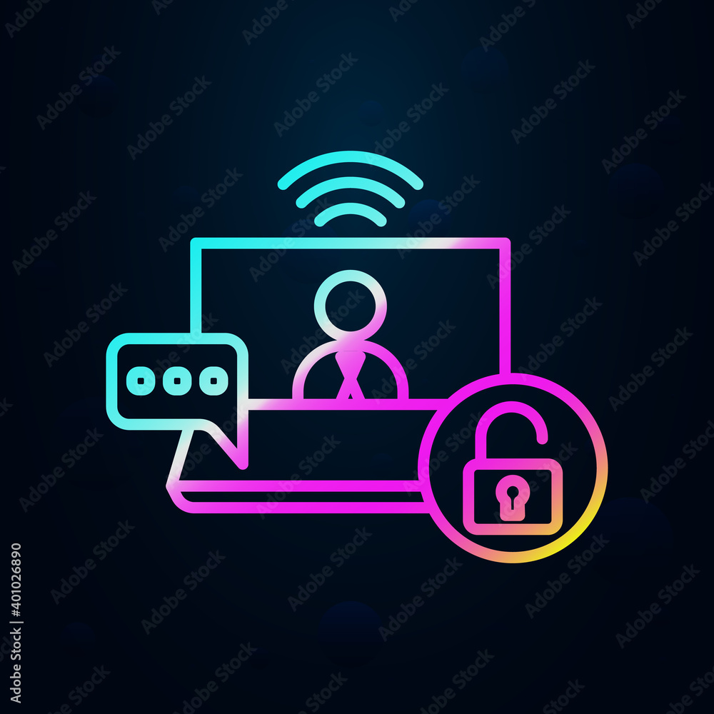 Poster information, security, computer nolan icon. simple thin line, outline vector of social addict icons 