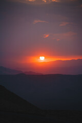 Sunset in Dante's View in Death Valley 