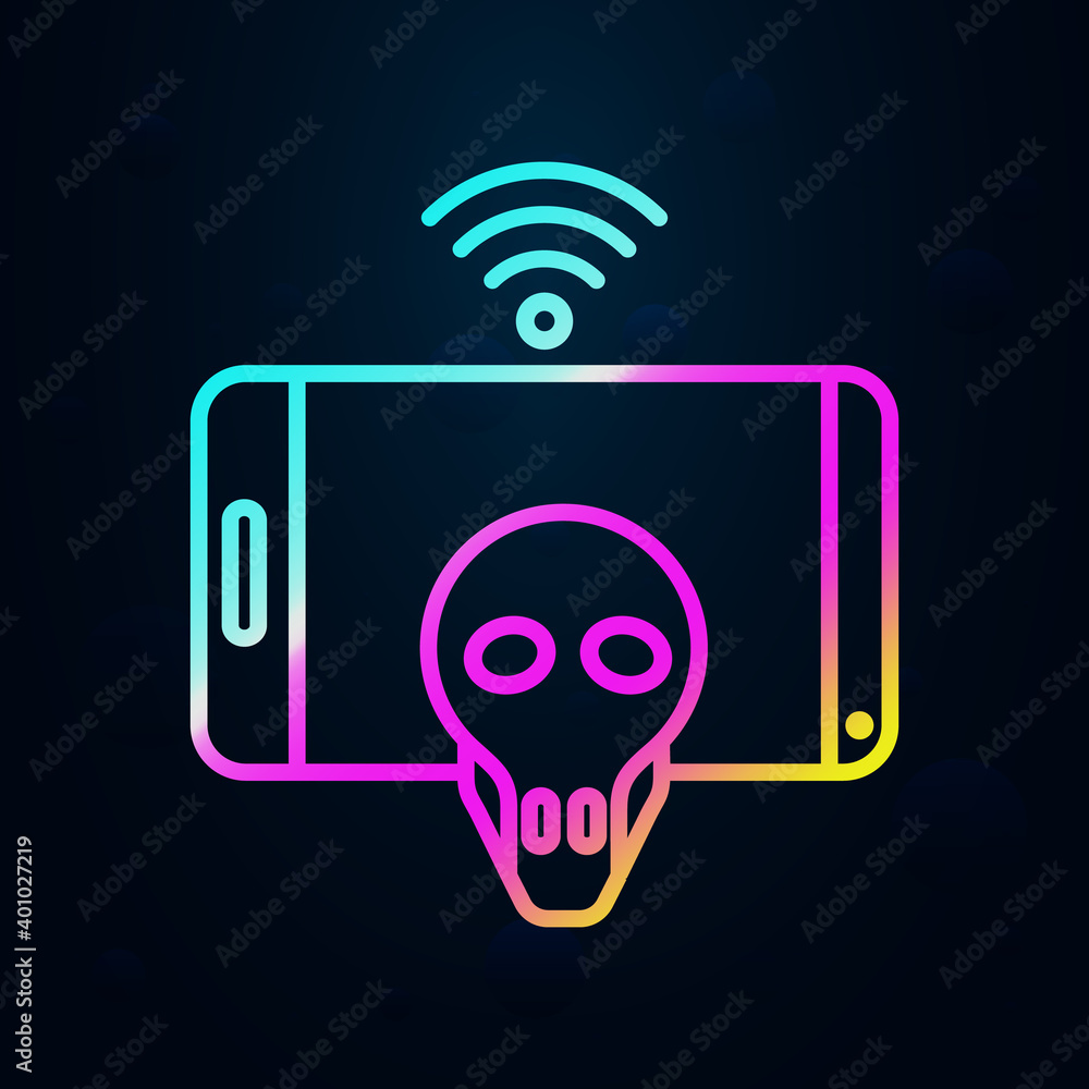 Poster hacker, media, smartphone nolan icon. simple thin line, outline vector of social addict icons for ui