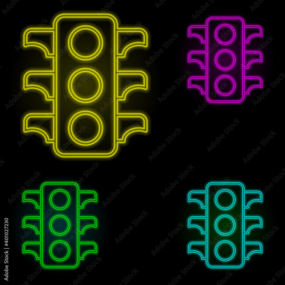Aufkleber traffic light neon color set icon. simple thin line, outline vector of global logistics icons for ui