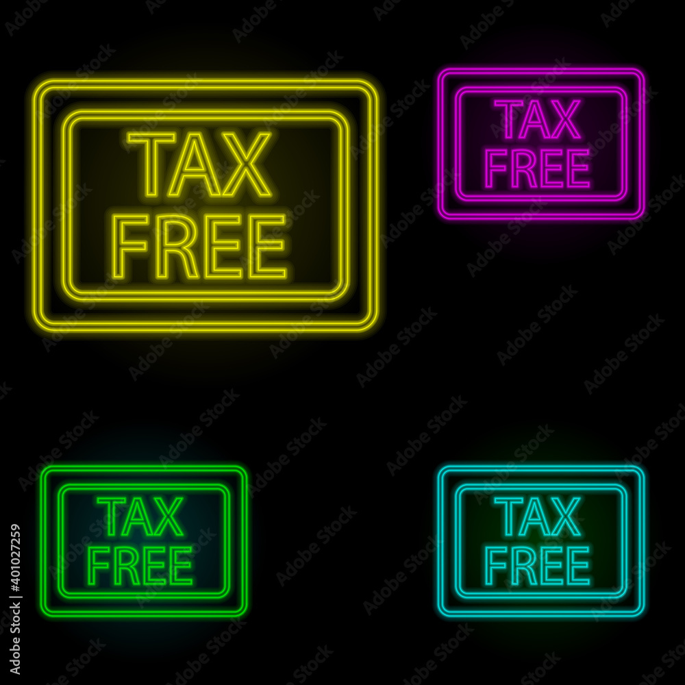 Poster duty free neon color set icon. simple thin line, outline vector of global logistics icons for ui and