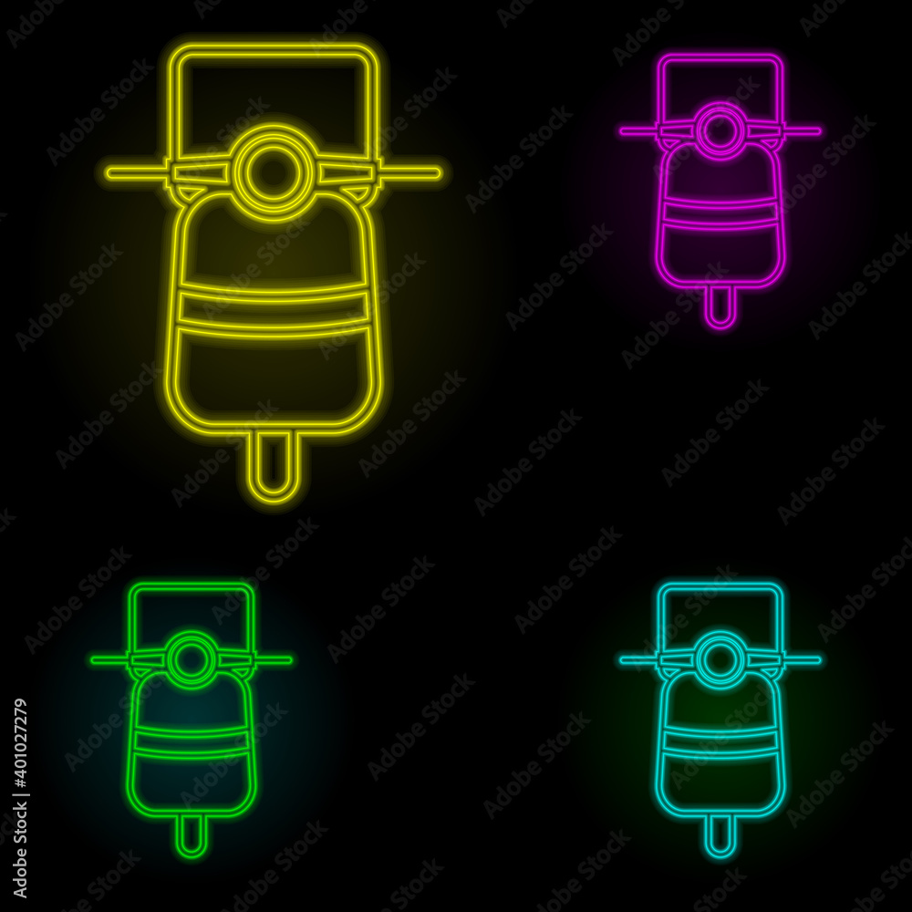 Poster delivery neon color set icon. simple thin line, outline vector of global logistics icons for ui and 