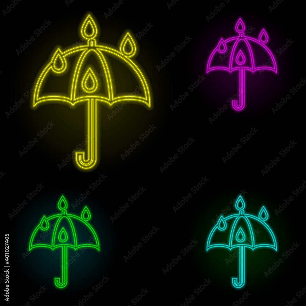 Poster protection neon color set icon. simple thin line, outline vector of global logistics icons for ui an