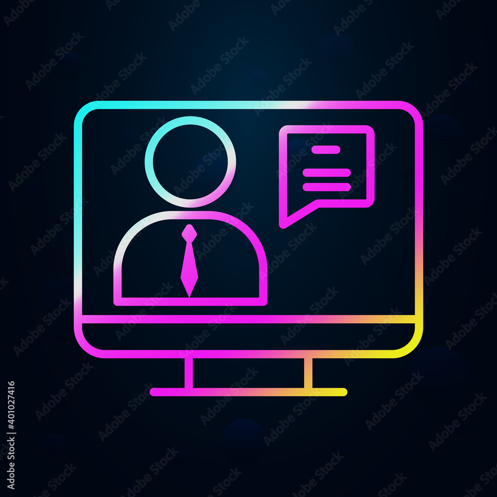 Poster document, worker, laptop nolan icon. simple thin line, outline vector of team work icons for ui and 
