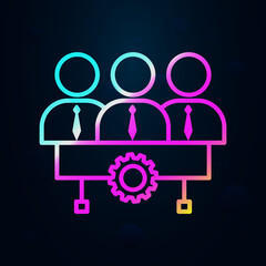 Office, team, gear nolan icon. Simple thin line, outline vector of team work icons for ui and ux, website or mobile application