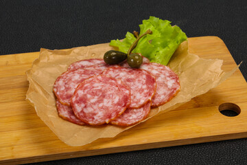 Spanish Salchichon sausage with salad