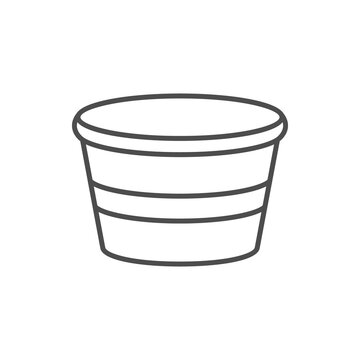 Food Bucket Line Outline Icon