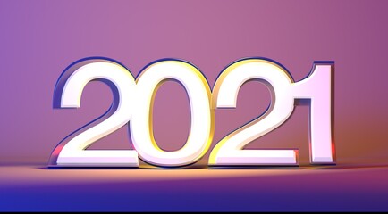 JAHR 2021 business 3d digital neujahr