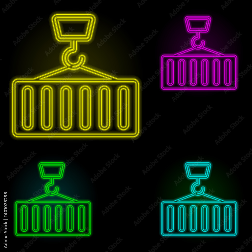 Aufkleber crane neon color set icon. simple thin line, outline vector of global logistics icons for ui and ux,