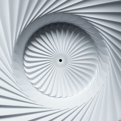 3d render of abstract art of surreal black and white poisoned creepy spooky halloween symmetry star flower or turbine jet engine with sharp blades in white matte plastic with silver metal parts  © Philipp