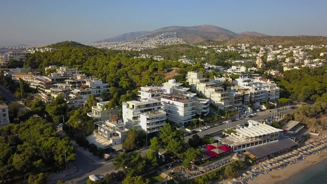 Flying a drone over a beatch at Athens Greece
