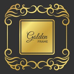 Royal golden floral frame background. - Vector.