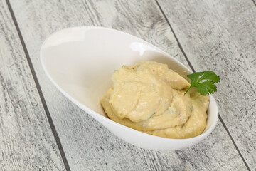 Hummus snack with olive oil