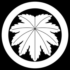 家紋　丸に真向き麻の葉