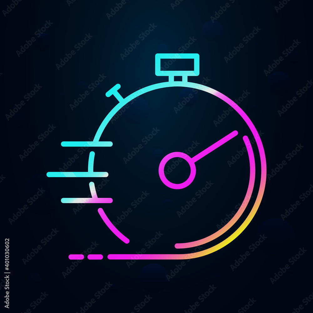 Poster accelerated stopwatch nolan icon. simple thin line, outline vector of speed icons for ui and ux, web