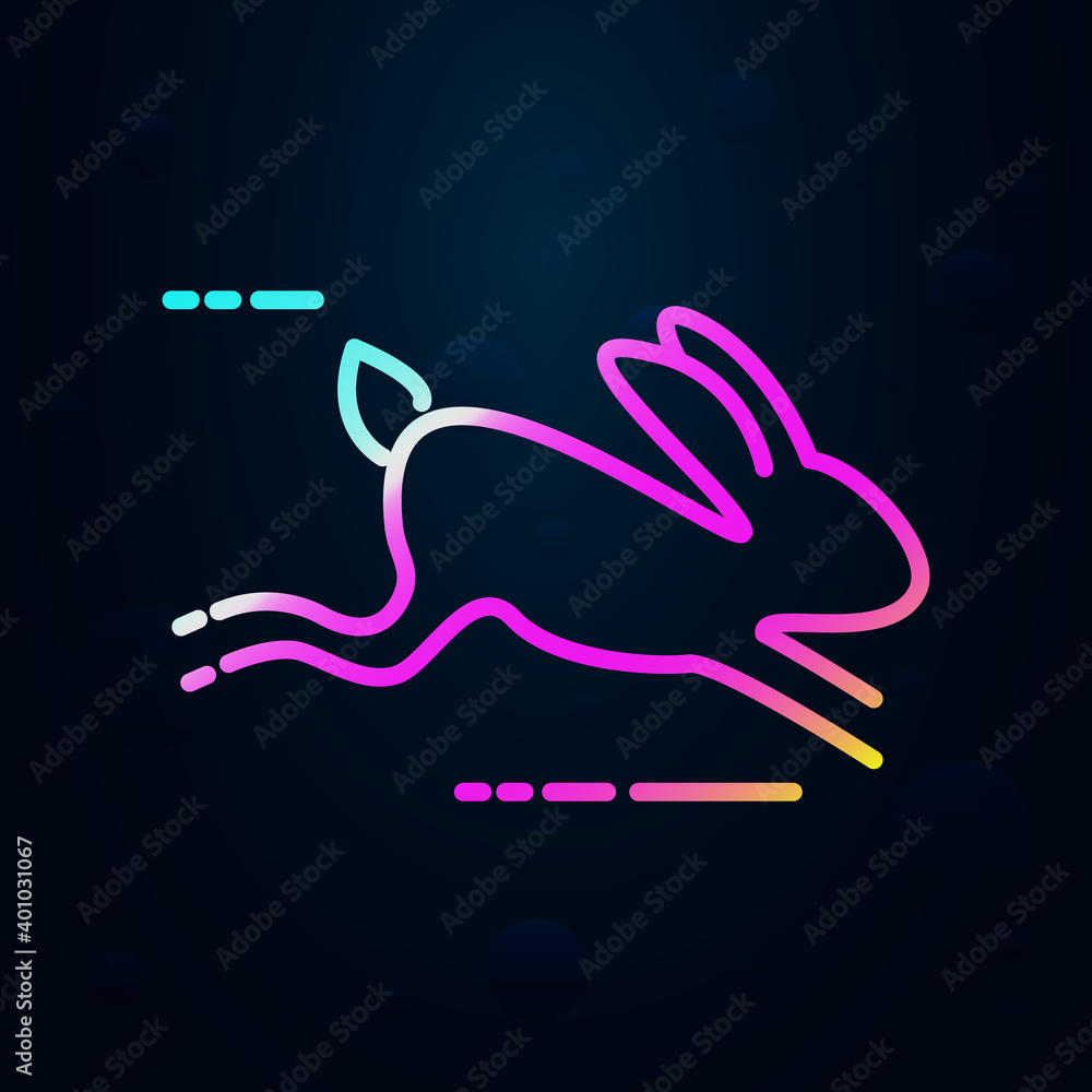 Poster running hare nolan icon. simple thin line, outline vector of speed icons for ui and ux, website or m
