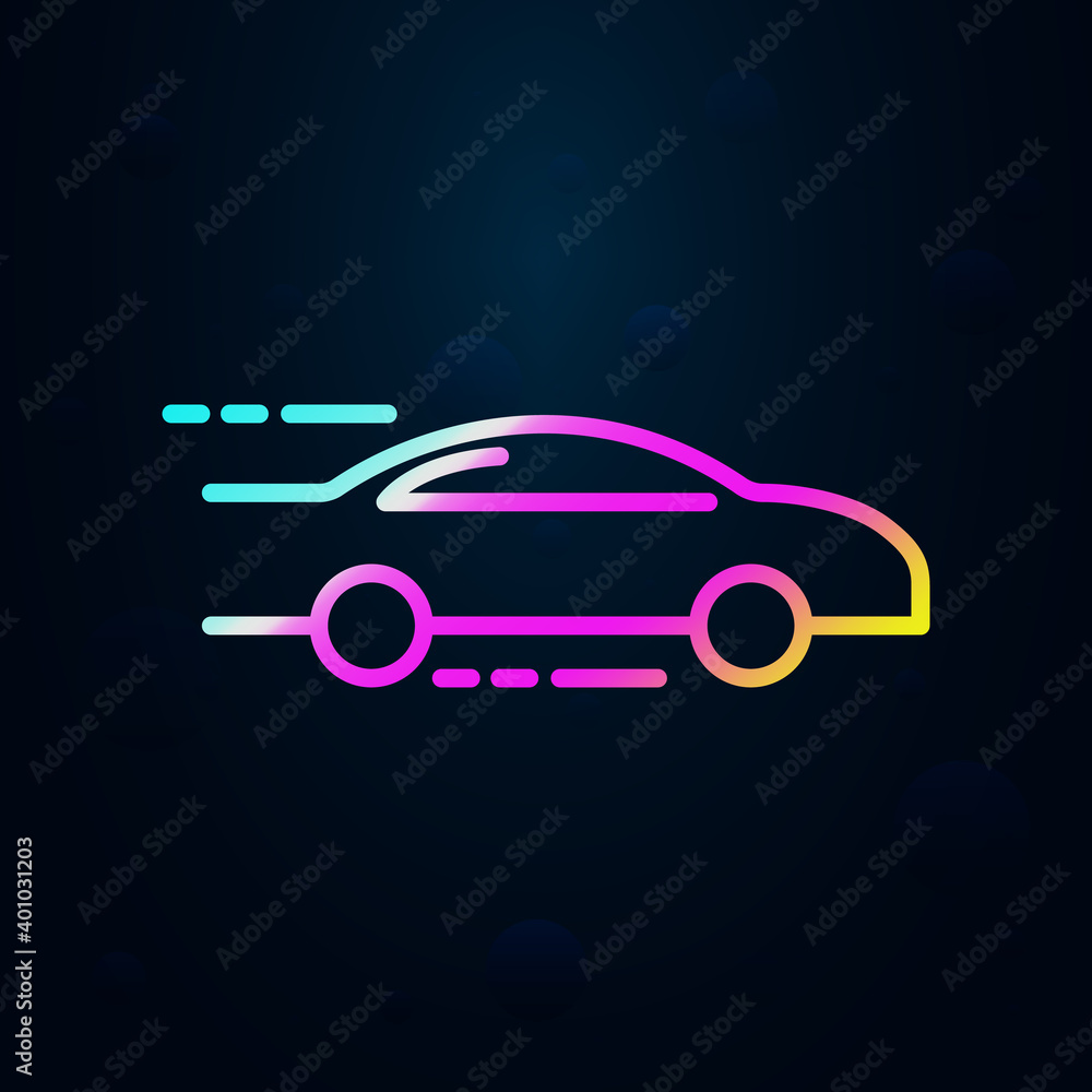 Poster car at speed nolan icon. simple thin line, outline vector of speed icons for ui and ux, website or m