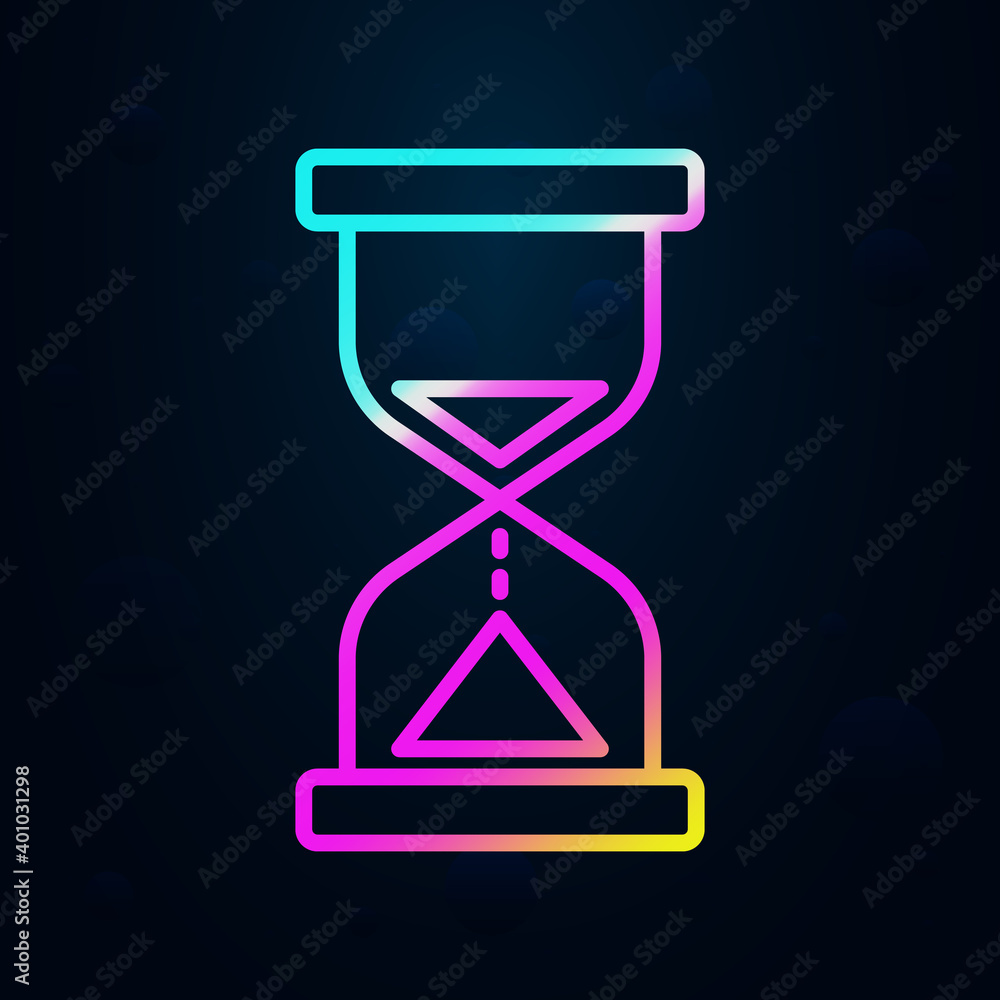 Poster hourglass nolan icon. simple thin line, outline vector of speed icons for ui and ux, website or mobi
