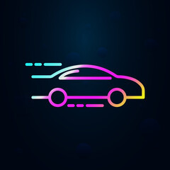 Fototapeta na wymiar Car at speed nolan icon. Simple thin line, outline vector of speed icons for ui and ux, website or mobile application
