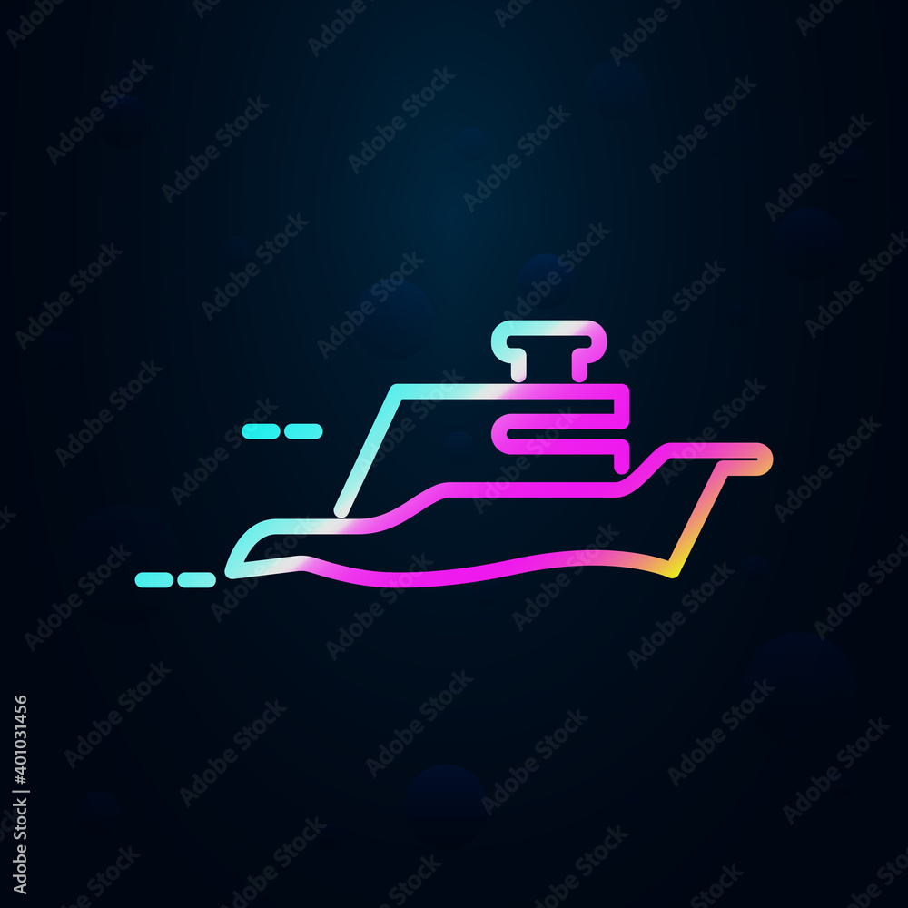 Poster floating yacht nolan icon. simple thin line, outline vector of speed icons for ui and ux, website or