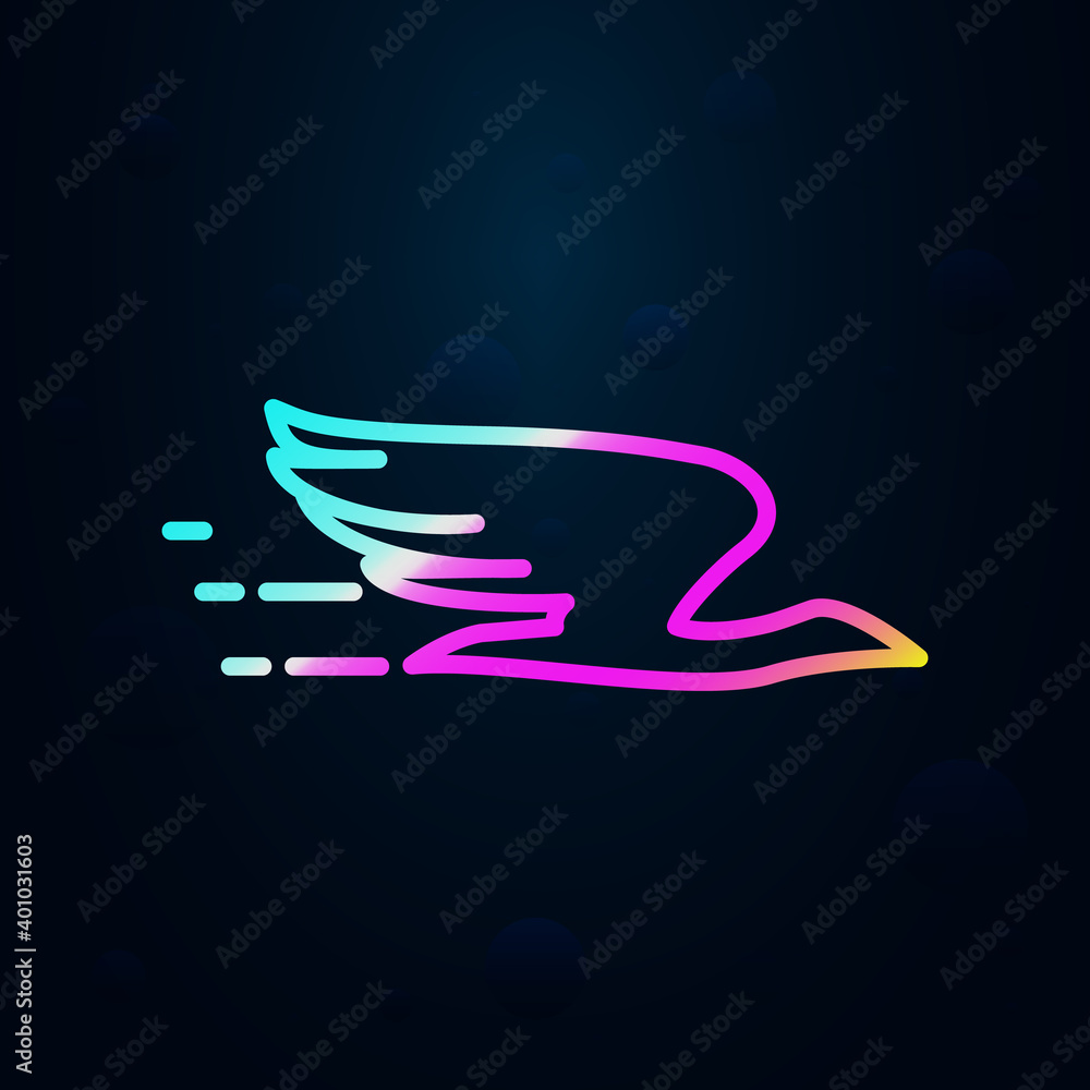 Poster flying bird nolan icon. simple thin line, outline vector of speed icons for ui and ux, website or mo