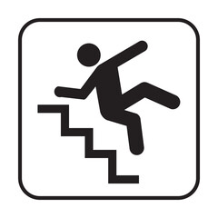 Slippery steps symbol pictogram