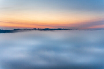 Fototapeta na wymiar View of Sea of Clouds, sunset, sunrise