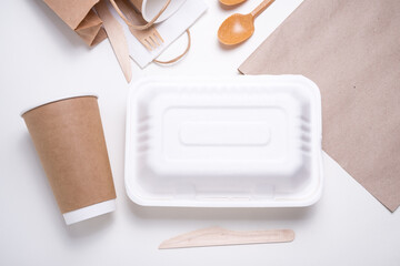 Set of disposable table ware, eco friendly