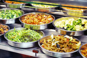 Asian food street market