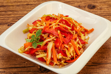 Cabbage salad with carrot and pepper